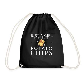 Just A Girl Who Loves Potato Chips - Drawstring Bag - black - Front