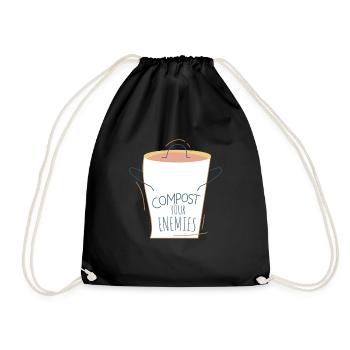 Compost Your Enemies - Drawstring Bag - black - Front