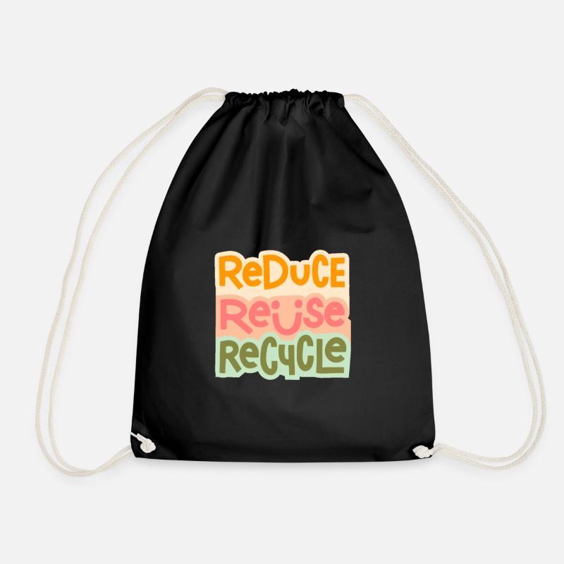 Recycle, I Love Recycling - Turnbeutel - Schwarz