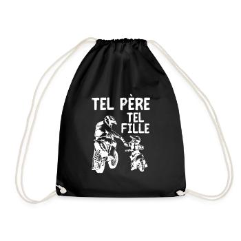 Motocross Moto Père Et Fille Une Équipe pour La - Turnbeutel - Schwarz - Vorne