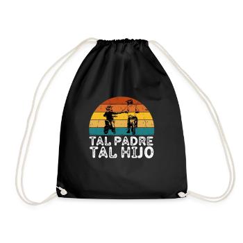 Tal Padre Tal Hijo Motocross Moto Desporte - Turnbeutel - Schwarz - Vorne