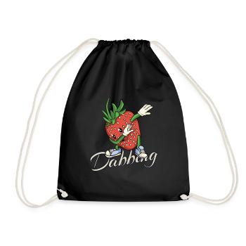 Erdbeere Dabbing Obst Sommer Tanz - Turnbeutel - Schwarz - Vorne