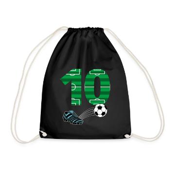 10e anniversaire de football - Sac de sport léger - noir - Devant