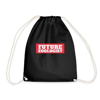 Future Zoologist Birthday Wildlife - Drawstring Bag - black - Front