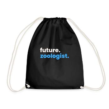 Future Zoologist Birthday Wildlife - Drawstring Bag - black - Front
