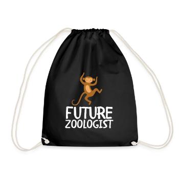 Future Zoologist Birthday Wildlife - Drawstring Bag - black - Front