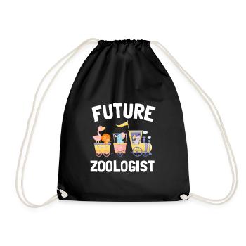 Future Zoologist Birthday Wildlife - Drawstring Bag - black - Front