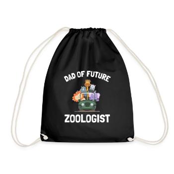 Future Zoologist Birthday Wildlife - Drawstring Bag - black - Front