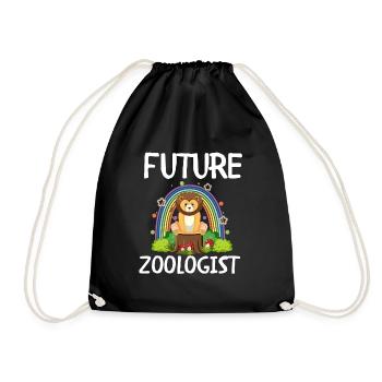Future Zoologist Birthday Wildlife - Drawstring Bag - black - Front