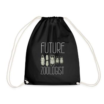 Future Zoologist Birthday Wildlife - Drawstring Bag - black - Front