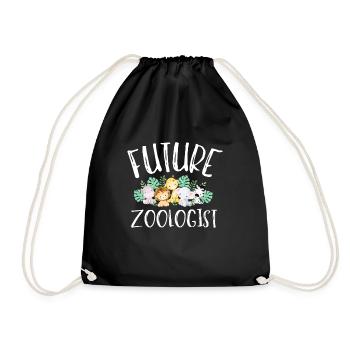 Future Zoologist Birthday Wildlife - Drawstring Bag - black - Front