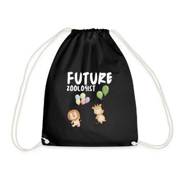 Future Zoologist Birthday Wildlife - Drawstring Bag - black - Front