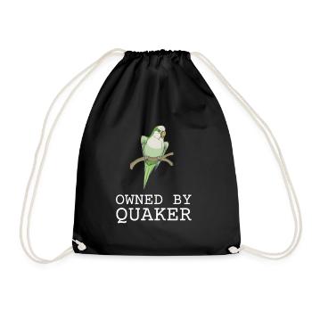 Blue Quaker Parrot Mom - Drawstring Bag - black - Front