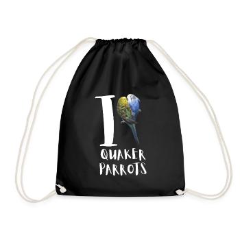 Blue Quaker Parrot Mom - Drawstring Bag - black - Front
