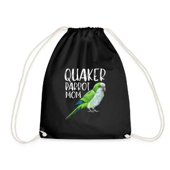 Blue Quaker Parrot Mom - Drawstring Bag - black - Front