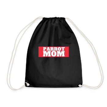 Blue Quaker Parrot Mom - Drawstring Bag - black - Front