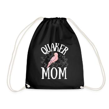 Blue Quaker Parrot Mom - Drawstring Bag - black - Front