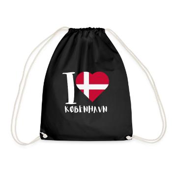Kobenhavn Denmark Danish Kobenhaven Mermaid - Turnbeutel - Schwarz - Vorne