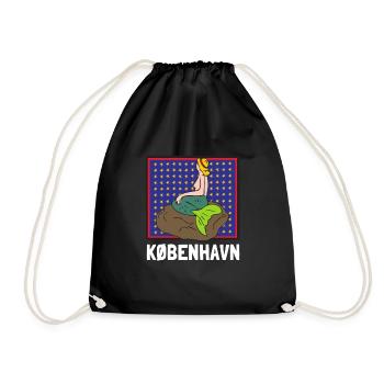 Kobenhavn Denmark Danish Kobenhaven Mermaid - Turnbeutel - Schwarz - Vorne