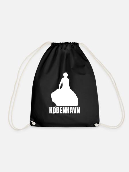 Kobenhavn Denmark Danish Kobenhaven Mermaid - Turnbeutel - Schwarz
