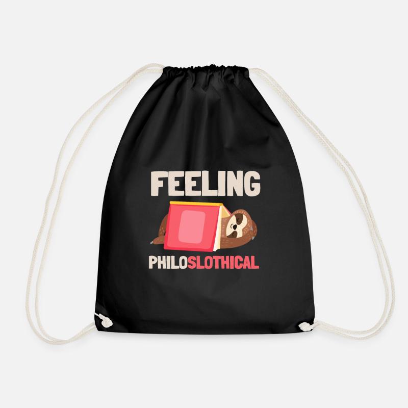 Philosophical Debate Feeling Philoslothical - Drawstring Bag - black