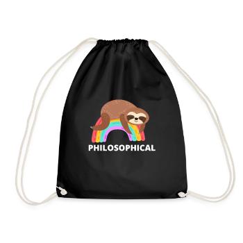 Philosophical Debate Feeling Philoslothical - Drawstring Bag - black - Front