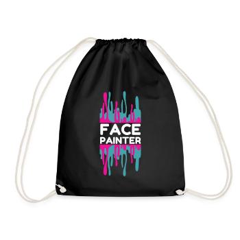 Face Painter And Face Painting - Drawstring Bag - black - Front