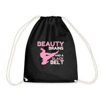 Beauty Brains et une ceinture noire - Sac de sport léger - noir - Devant