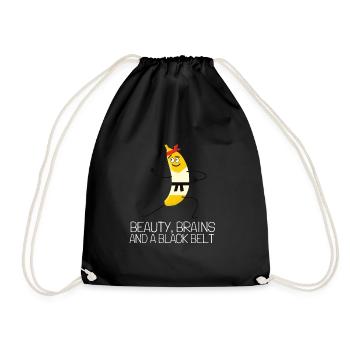 Beauty Brains et une ceinture noire - Sac de sport léger - noir - Devant