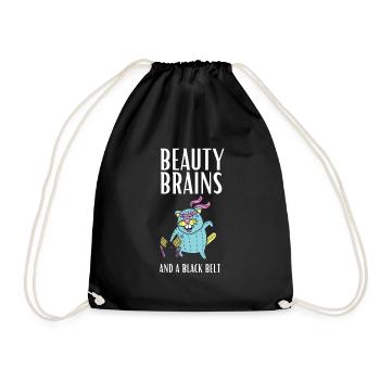 Des cerveaux de beauté et une ceinture noire - Sac de sport léger - noir - Devant