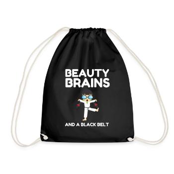 Beauty Brains et une ceinture noire - Sac de sport léger - noir - Devant