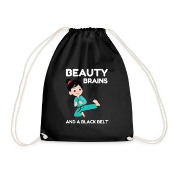Des cerveaux de beauté et une ceinture noire - Sac de sport léger - noir - Devant