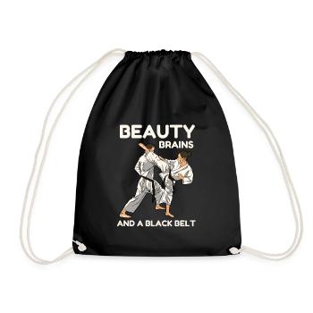 Beauty Brains et une ceinture noire - Sac de sport léger - noir - Devant