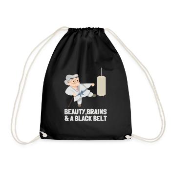 Beauty Brains et une ceinture noire - Sac de sport léger - noir - Devant