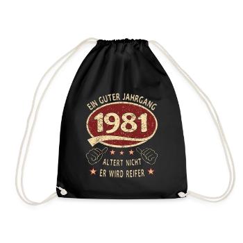 42. Geburtstag 1981 Guter Jahrgang - Turnbeutel - Schwarz - Vorne