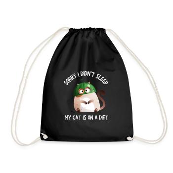 Obésité du gros chat - Sac de sport léger - noir - Devant