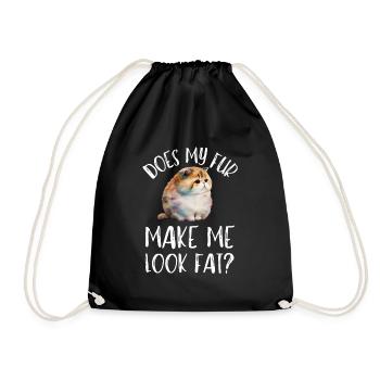 Obésité du gros chat - Sac de sport léger - noir - Devant