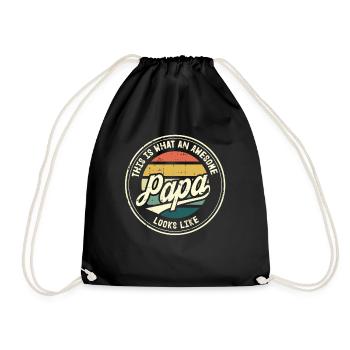 Meilleur papa fête des pères papa papa papa papa cadeau rétro - Sac de sport léger - noir - Devant