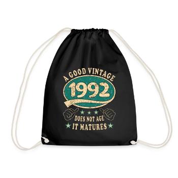 31st Birthday 1992 31 Good Vintage - Drawstring Bag - black - Front