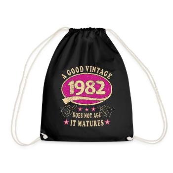 41. Geburtstag 1982 41er Guter Jahrgang - Turnbeutel - Schwarz - Vorne