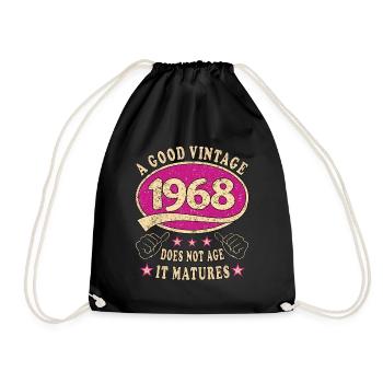 55. Geburtstag 1968 55er Guter Jahrgang - Turnbeutel - Schwarz - Vorne