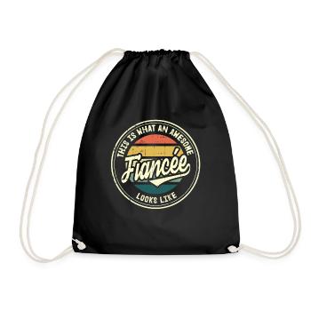 Verlobte Beste Hochzeitsantrag Retro Geschenk - Turnbeutel - Schwarz - Vorne
