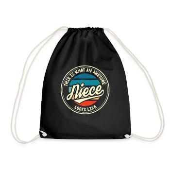 Meilleur cadeau rétro de nièce au monde - Sac de sport léger - noir - Devant