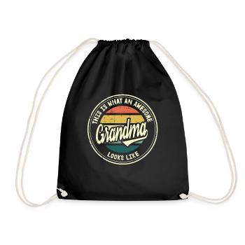 Meilleure grand-mère grand-mère au monde Cadeau rétro - Sac de sport léger - noir - Devant