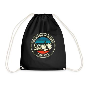 Meilleure grand-mère grand-mère au monde Cadeau rétro - Sac de sport léger - noir - Devant