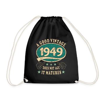 74th Birthday 1949 '74 Good vintage - Drawstring Bag - black - Front