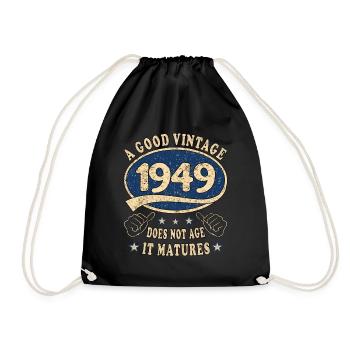 74th Birthday 1949 '74 Good vintage - Drawstring Bag - black - Front