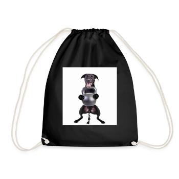 Kettlebell Workout Retro Fitness Gym - Drawstring Bag - black - Front
