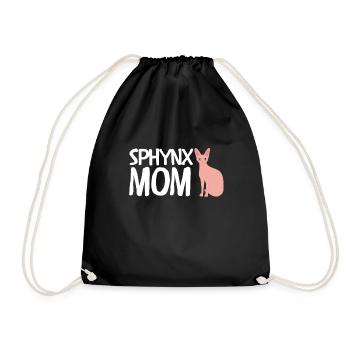 Sphynx Mom Cat Hairless Cat Owner - Drawstring Bag - black - Front