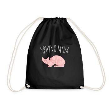 Sphynx Mom Cat Hairless Cat Owner - Drawstring Bag - black - Front